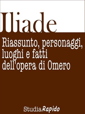 cover image of Iliade. Riassunto, personaggi, luoghi e fatti dell'opera di Omero